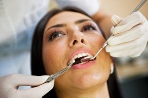 woman having a dental checkup